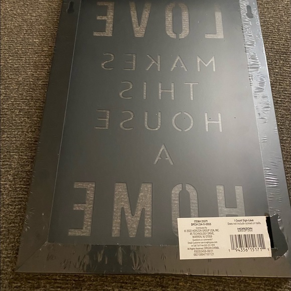 “Love Makes This House A Home” Metal Box Sign 8'' x 12'' -Black Cut Out - Picture 3 of 3